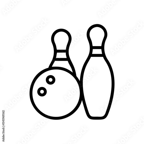 Icon of a bowling ball and pins representing the sport