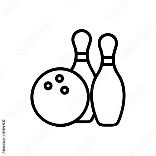 Icon of a bowling ball and pins representing the sport