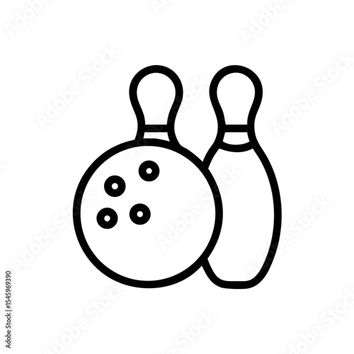 Icon of a bowling ball and pins representing the sport