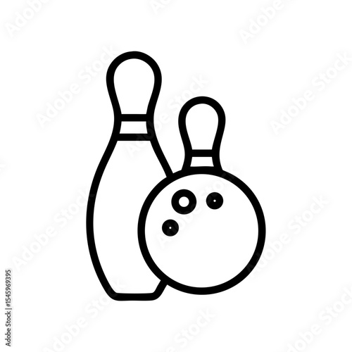 Icon of a bowling ball and pins representing the sport