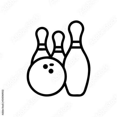 Icon of a bowling ball and pins representing the sport