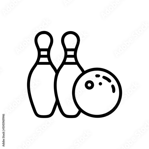 Icon of a bowling ball and pins representing the sport