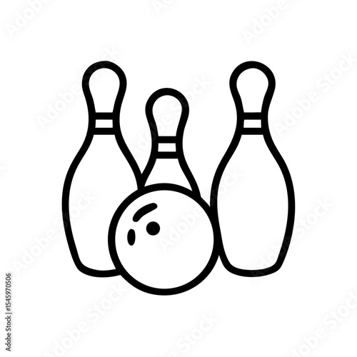 Icon of a bowling ball and pins representing the sport