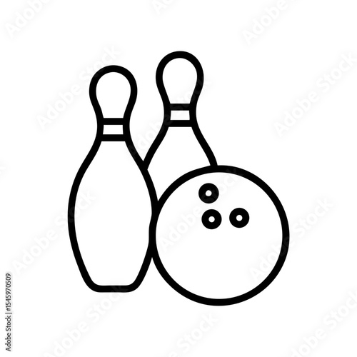 Icon of a bowling ball and pins representing the sport