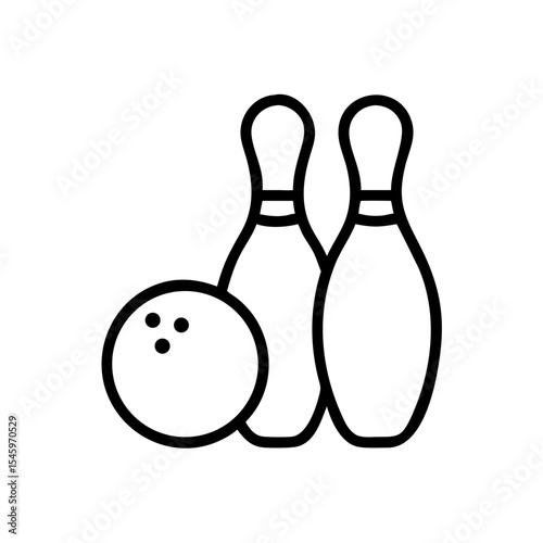 Icon of a bowling ball and pins representing the sport