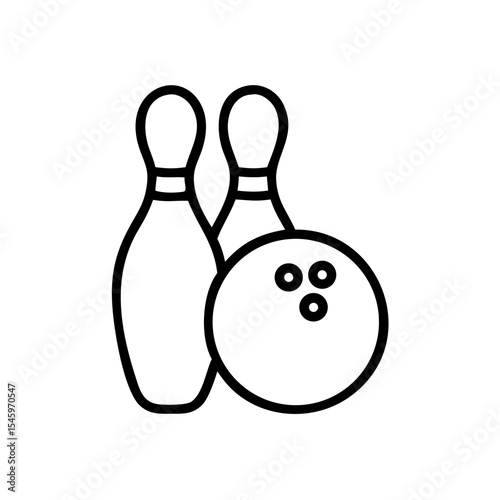 Icon of a bowling ball and pins representing the sport