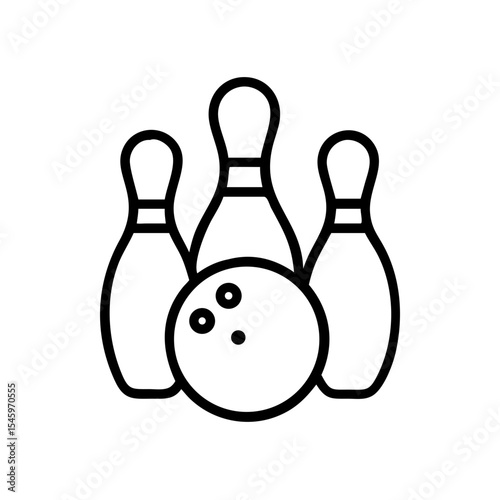 Icon of a bowling ball and pins representing the sport
