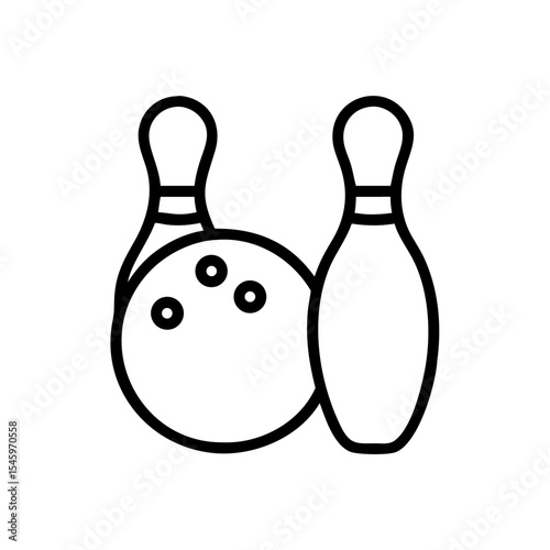 Icon of a bowling ball and pins representing the sport