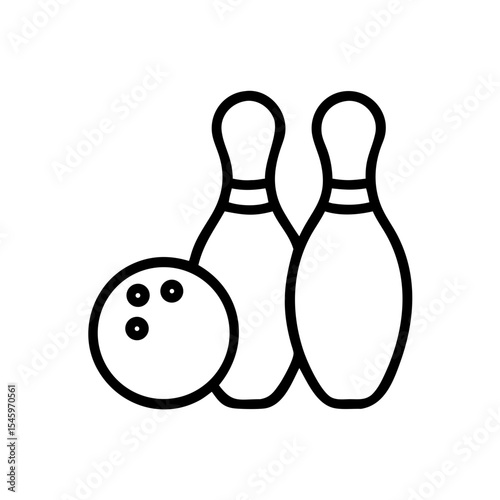 Icon of a bowling ball and pins representing the sport