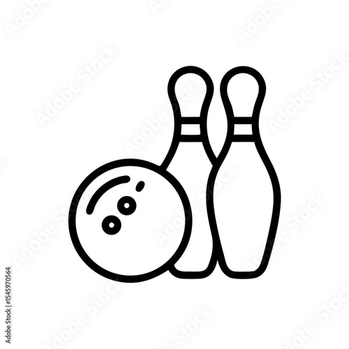 Icon of a bowling ball and pins representing the sport