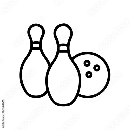 Icon of a bowling ball and pins representing the sport
