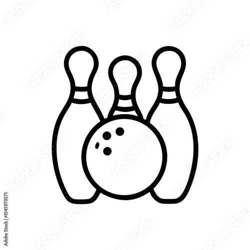 Icon of a bowling ball and pins representing the sport