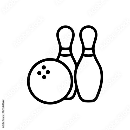 Icon of a bowling ball and pins representing the sport
