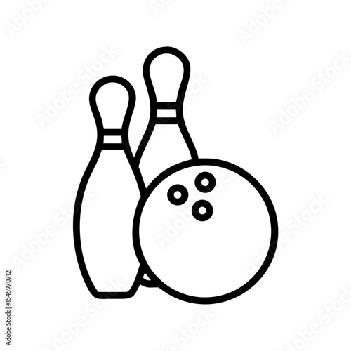 Icon of a bowling ball and pins representing the sport