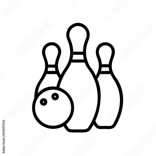 Icon of a bowling ball and pins representing the sport