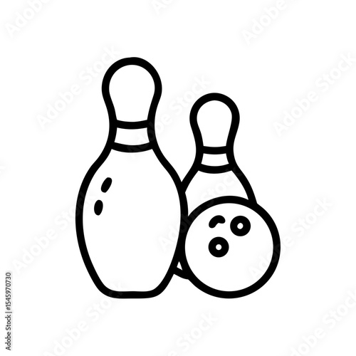 Icon of a bowling ball and pins representing the sport