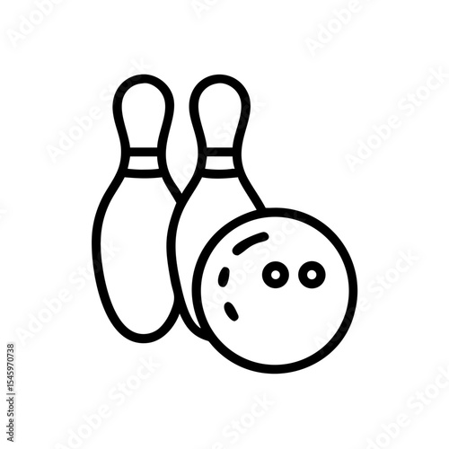 Icon of a bowling ball and pins representing the sport