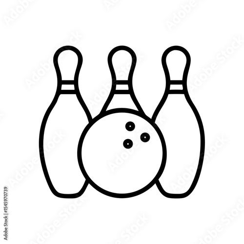 Icon of a bowling ball and pins representing the sport