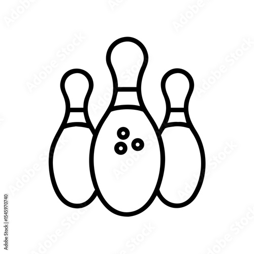 Icon of a bowling ball and pins representing the sport