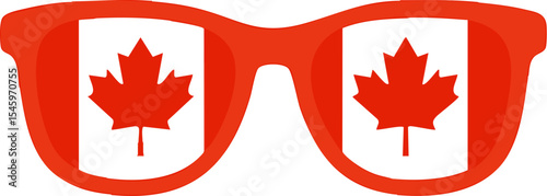 Creative sunglasses featuring Canadian flags in the lenses to celebrate national pride and events