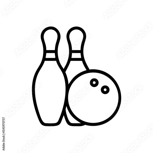 Icon of a bowling ball and pins representing the sport