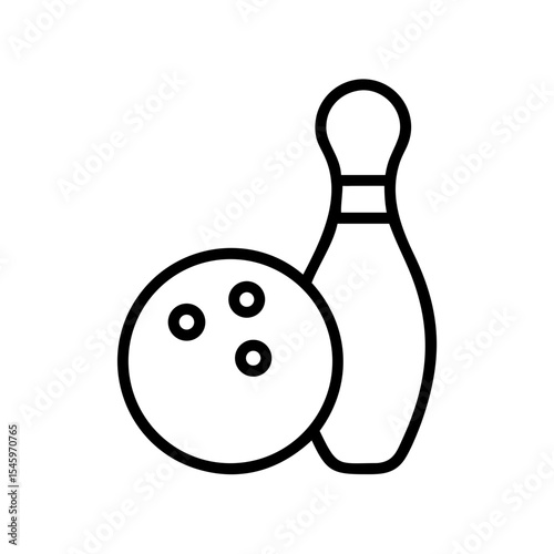 Icon of a bowling ball and pins representing the sport