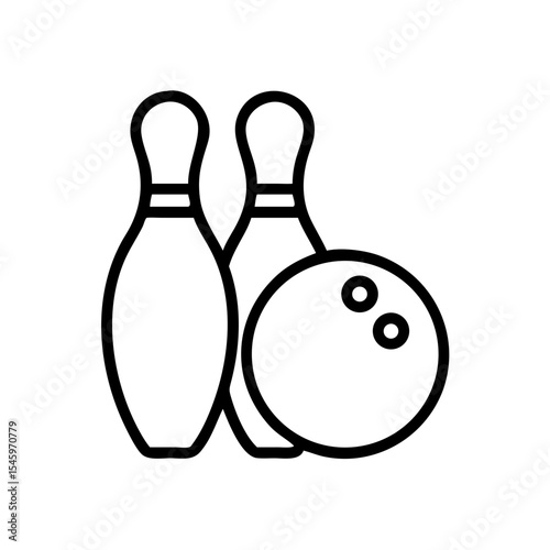Icon of a bowling ball and pins representing the sport
