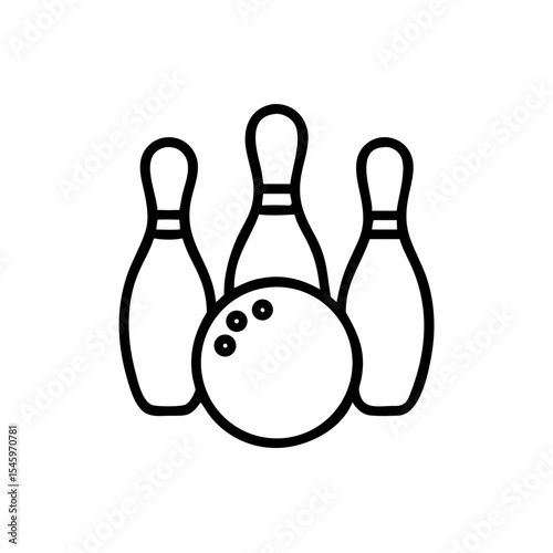 Icon of a bowling ball and pins representing the sport