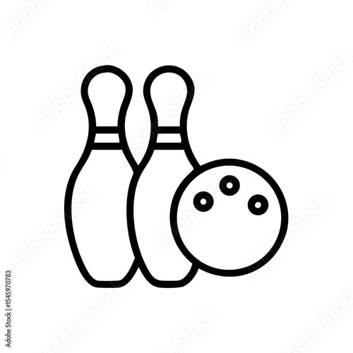 Icon of a bowling ball and pins representing the sport