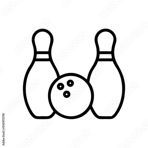Icon of a bowling ball and pins representing the sport
