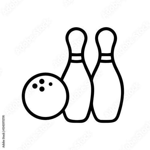 Icon of a bowling ball and pins representing the sport