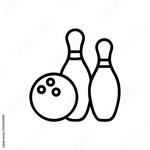Icon of a bowling ball and pins representing the sport