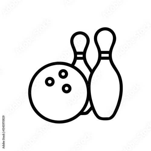 Icon of a bowling ball and pins representing the sport