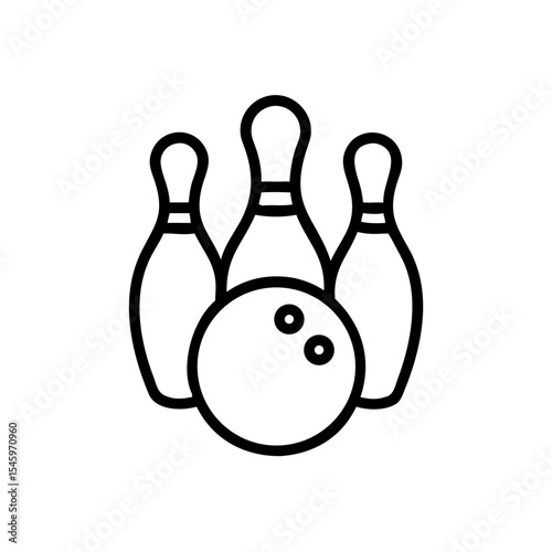 Icon of a bowling ball and pins representing the sport