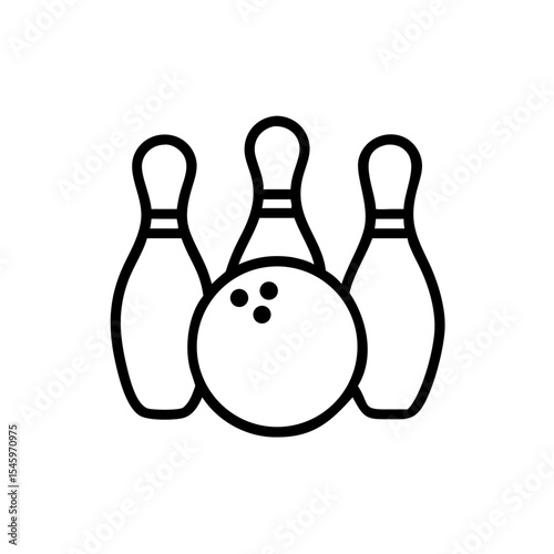 Icon of a bowling ball and pins representing the sport