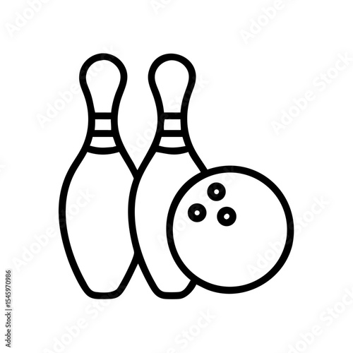 Icon of a bowling ball and pins representing the sport