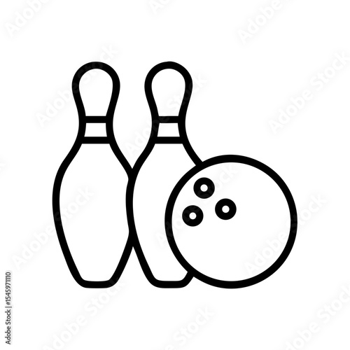 Icon of a bowling ball and pins representing the sport