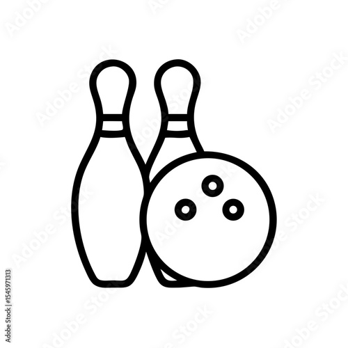 Icon of a bowling ball and pins representing the sport