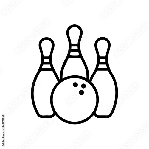 Icon of a bowling ball and pins representing the sport