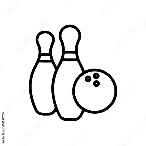 Icon of a bowling ball and pins representing the sport