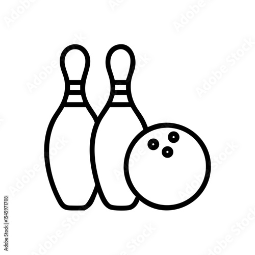 Icon of a bowling ball and pins representing the sport