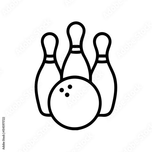 Icon of a bowling ball and pins representing the sport