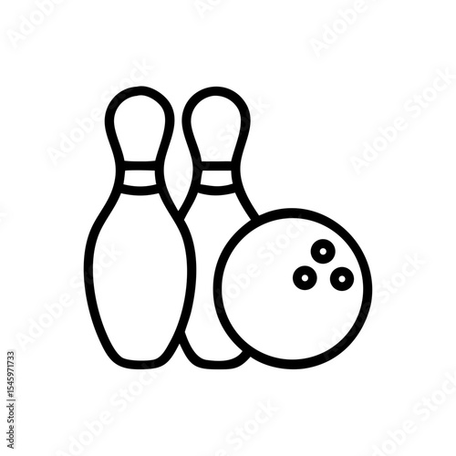 Icon of a bowling ball and pins representing the sport