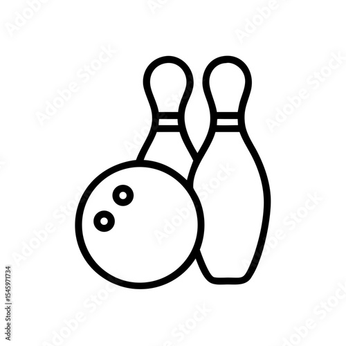 Icon of a bowling ball and pins representing the sport