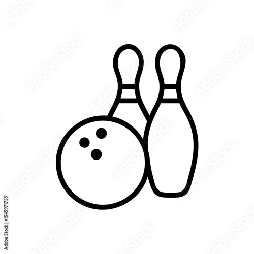 Icon of a bowling ball and pins representing the sport