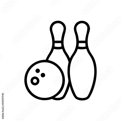Icon of a bowling ball and pins representing the sport