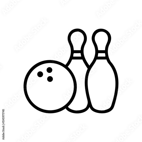 Icon of a bowling ball and pins representing the sport