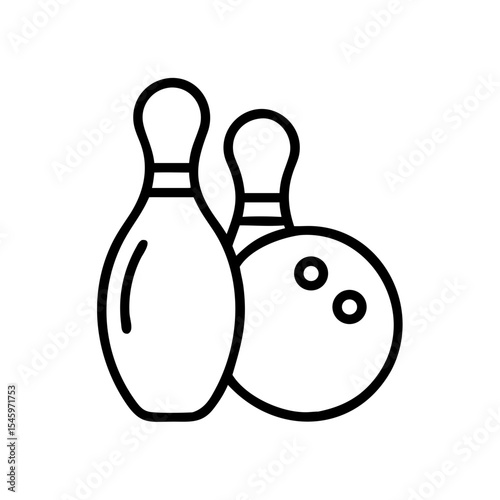 Icon of a bowling ball and pins representing the sport