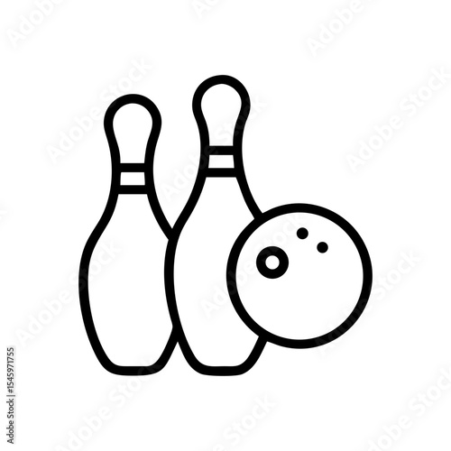 Icon of a bowling ball and pins representing the sport