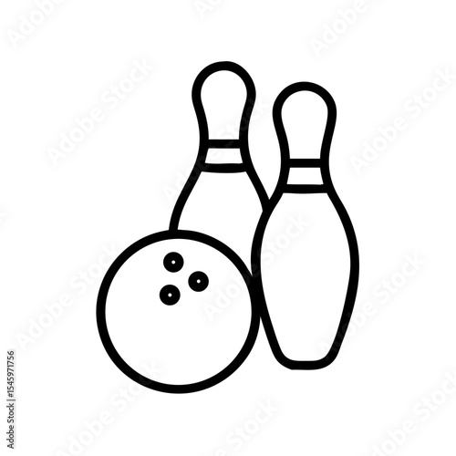 Icon of a bowling ball and pins representing the sport
